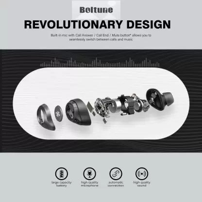 Boltune BT-BH029 True wireless stereo Earbuds tws bluetooth headphone Bluetooth Headset (Black, True Wireless) Boltune BT-BH029 True wireless stereo Earbuds tws bluetooth headphone Bluetooth Headset (Black, True Wireless)